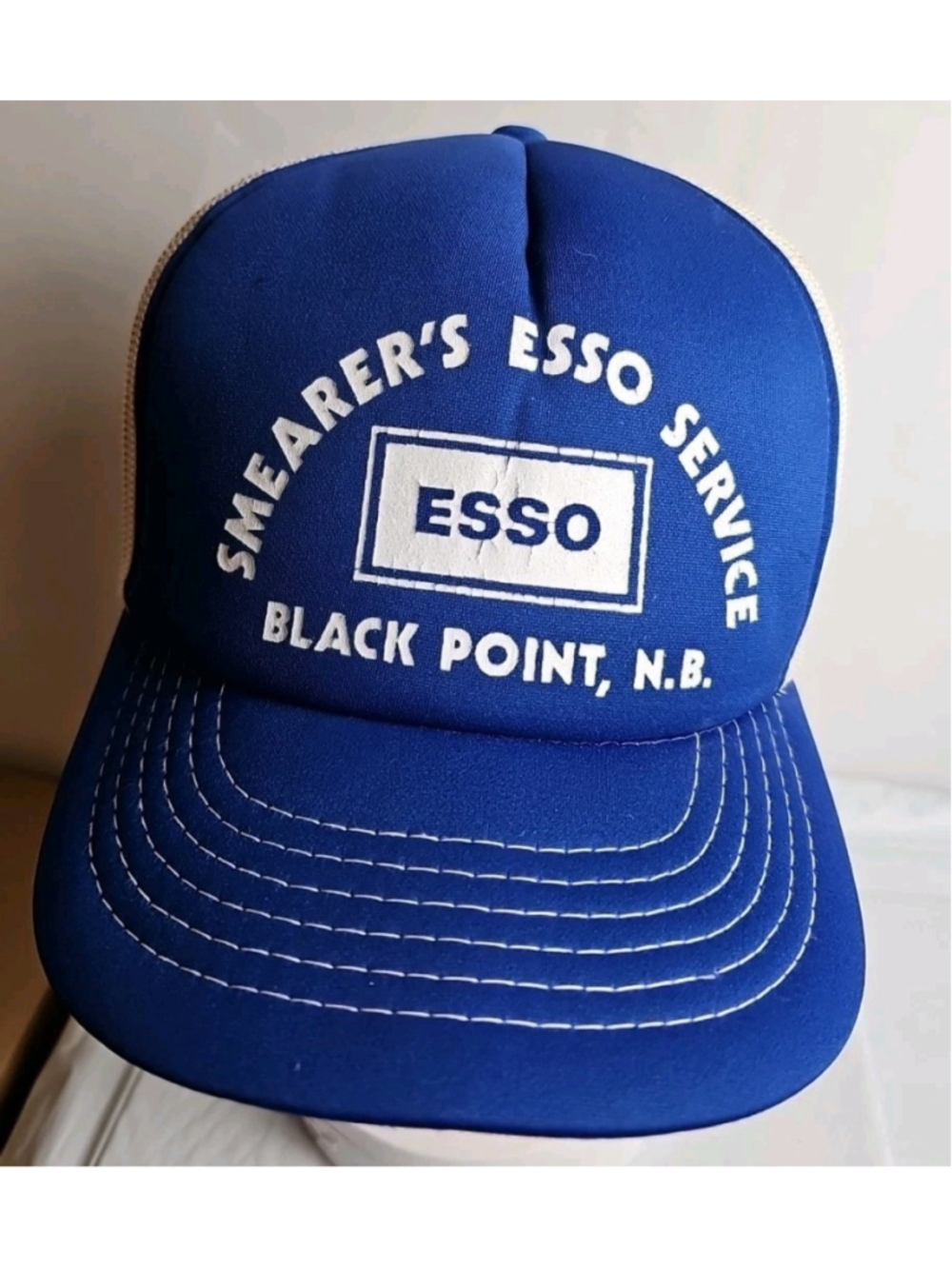 Vintage Smearer's Esso Service Black Point New Brunswick Hat Snapback Adjustable